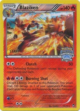 Blaziken 14 111 Staff National Championships Promo Pokemon Championship League Organized Play Promos Blaziken 14 111 Staff National Championships Promo Pokemon Championship League Organized Play Promos