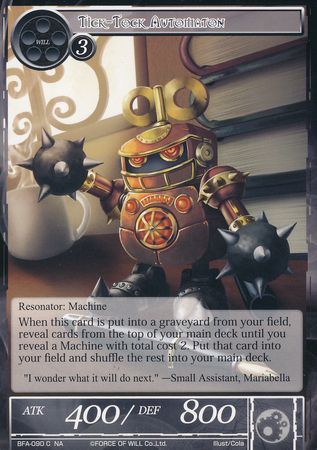 Tick Tock Automaton BFA 090 Common Force of Will Battle for Attoractia Singles Tick Tock Automaton BFA 090 Common Force of Will Battle for Attoractia Singles
