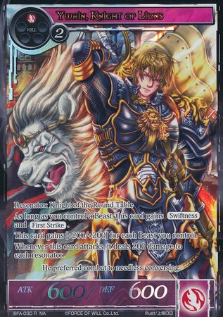 Ywain Knight of Lions BFA 030 Full Art Rare Force of Will Battle for Attoractia Singles Ywain Knight of Lions BFA 030 Full Art Rare Force of Will Battle for Attoractia Singles