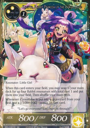 Kaguya Rabbit Princess of the Lunar Halo BFA 008 Super Rare Force of Will Battle for Attoractia Singles Kaguya Rabbit Princess of the Lunar Halo BFA 008 Super Rare Force of Will Battle for Attoractia Singles