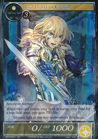 Last People of Gloria BFA 009 Common Foil Force of Will Battle for Attoractia Foil Singles Last People of Gloria BFA 009 Common Foil Force of Will Battle for Attoractia Foil Singles