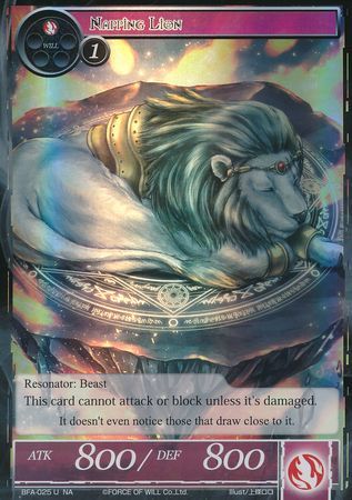 Napping Lion BFA 025 Uncommon Foil Force of Will Battle for Attoractia Foil Singles Napping Lion BFA 025 Uncommon Foil Force of Will Battle for Attoractia Foil Singles