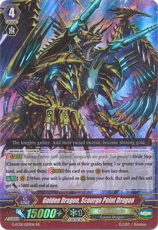 Golden Dragon Scourge Point Dragon G FC01 029EN Double Rare RR Golden Dragon Scourge Point Dragon G FC01 029EN Double Rare RR