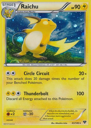 Raichu & Pikachu - 43/146 - XY Base Set - Pokemon Evolution Card Set