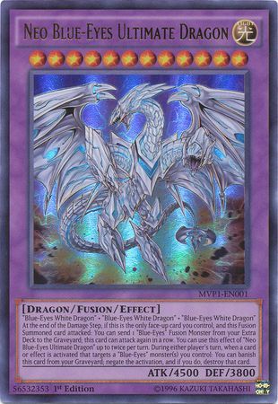 One Card ONLY! YuGiOh: "Neo Blue-Eyes Ultimate Dragon" MVP1 SECRET RARE 