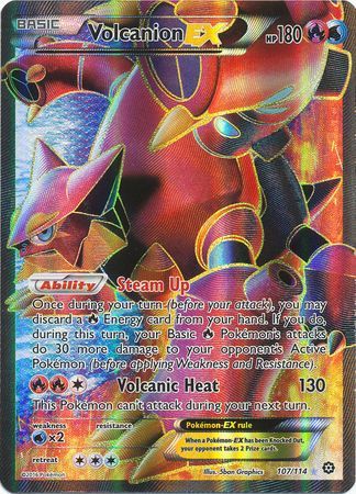 Volcanion EX 26/114 Steam Siege Near Mint Ultra Rare Pokemon Card 