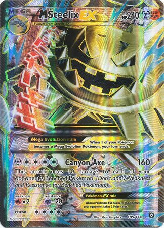 1 x Mega-Steelix-EX - 109/144 - Full Art Ultra Rare Pokemon XY - Steam  Siege