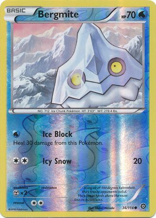 4x Pokemon Steam Siege Bergmite 36/114  Common Card