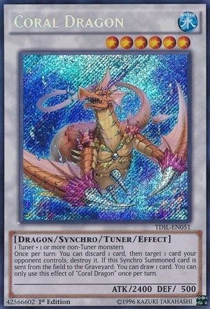 Coral Dragon TDIL-EN051 Secret Rare Yu-Gi-Oh Card 1st Edition Mint New