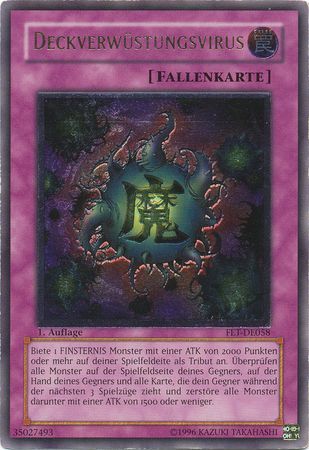 Ultimate Rare Deckverwustungsvirus FET DE058 1st Edition German Yugioh Cards Ultimate Rare Deckverwustungsvirus FET DE058 1st Edition German Yugioh Cards