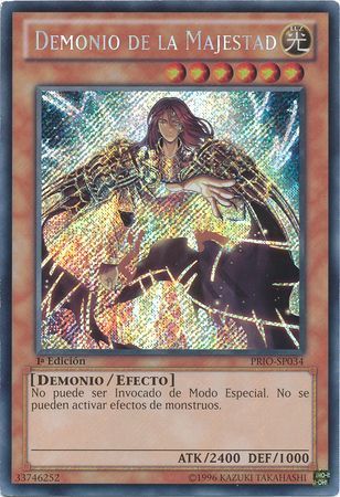 Demonio de la Majestad PRIO SP034 Secret Rare 1st Edition Spanish Yugioh Cards Demonio de la Majestad PRIO SP034 Secret Rare 1st Edition Spanish Yugioh Cards