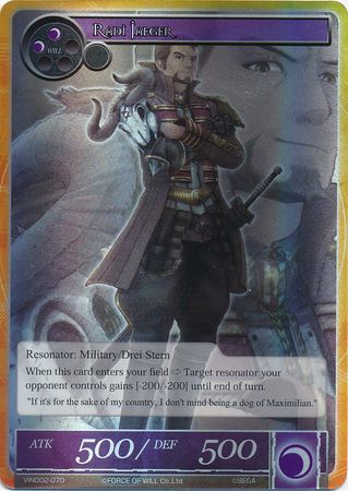Radi Jaeger VIN002 070 Super Rare Foil Force of Will Vingolf 2 Valkyria Chronicles Singles Radi Jaeger VIN002 070 Super Rare Foil Force of Will Vingolf 2 Valkyria Chronicles Singles