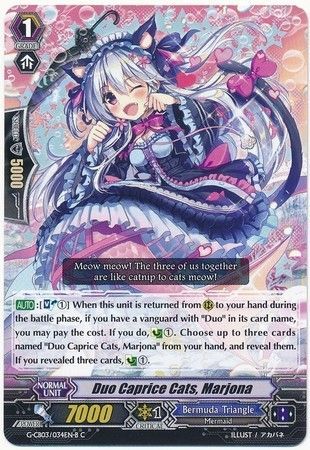 Duo Caprice Cats Marjona G CB03 034EN B Common C G Clan Booster 3 Blessing of Divas Singles Duo Caprice Cats Marjona G CB03 034EN B Common C G Clan Booster 3 Blessing of Divas Singles