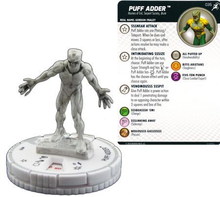 Puff Adder Sketch Variant 035 Superior Foes of Spider Man Marvel Heroclix Puff Adder Sketch Variant 035 Superior Foes of Spider Man Marvel Heroclix