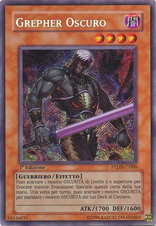 Grepher Oscuro PTDN IT000 Secret Rare 1st Edition Italian Yugioh Cards Grepher Oscuro PTDN IT000 Secret Rare 1st Edition Italian Yugioh Cards