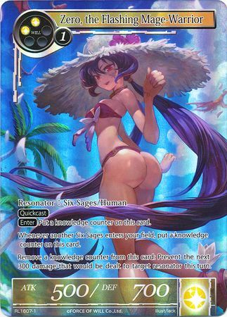 Zero the Flashing Mage Warrior Skirtless RL1607 1 Full Art Foil Promo Zero the Flashing Mage Warrior Skirtless RL1607 1 Full Art Foil Promo