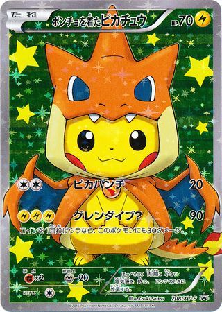 Poncho Wearing Pikachu M Charizard Y Japanese 208xy P Full Art Promo