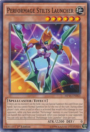 Performage Stilts Launcher MP16 EN063 Common 1st Edition Yu Gi Oh 2016 Mega Tins 1st Edition Singles Performage Stilts Launcher MP16 EN063 Common 1st Edition Yu Gi Oh 2016 Mega Tins 1st Edition Singles