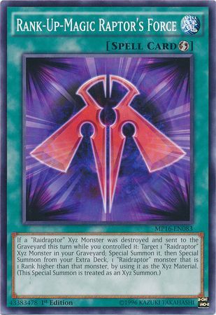 Rank Up Magic Raptor s Force MP16 EN083 Common 1st Edition Rank Up Magic Raptor s Force MP16 EN083 Common 1st Edition