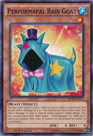 Performapal Rain Goat MP16 EN177 Common 1st Edition Yu Gi Oh 2016 Mega Tins 1st Edition Singles Performapal Rain Goat MP16 EN177 Common 1st Edition Yu Gi Oh 2016 Mega Tins 1st Edition Singles