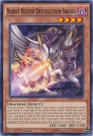 Robot Buster Destruction Sword MP16 EN192 Common 1st Edition Yu Gi Oh 2016 Mega Tins 1st Edition Singles Robot Buster Destruction Sword MP16 EN192 Common 1st Edition Yu Gi Oh 2016 Mega Tins 1st Edition Singles