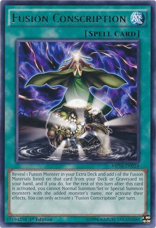 Fusion Conscription MP16 EN024 Rare 1st Edition Yu Gi Oh 2016 Mega Tins 1st Edition Singles Fusion Conscription MP16 EN024 Rare 1st Edition Yu Gi Oh 2016 Mega Tins 1st Edition Singles