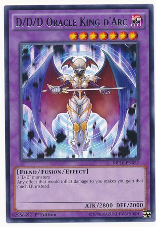 D D D Oracle King d Arc MP16 EN077 Rare 1st Edition D D D Oracle King d Arc MP16 EN077 Rare 1st Edition
