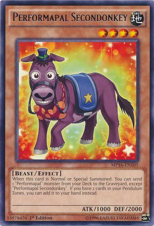 Performapal Secondonkey MP16 EN105 Rare 1st Edition Yu Gi Oh 2016 Mega Tins 1st Edition Singles Performapal Secondonkey MP16 EN105 Rare 1st Edition Yu Gi Oh 2016 Mega Tins 1st Edition Singles