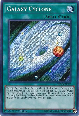 Galaxy Cyclone MP16 EN027 Secret Rare 1st Edition Yu Gi Oh 2016 Mega Tins 1st Edition Singles Galaxy Cyclone MP16 EN027 Secret Rare 1st Edition Yu Gi Oh 2016 Mega Tins 1st Edition Singles