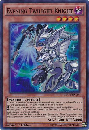 Evening Twilight Knight MP16 EN124 Super Rare 1st Edition Yu Gi Oh 2016 Mega Tins 1st Edition Singles Evening Twilight Knight MP16 EN124 Super Rare 1st Edition Yu Gi Oh 2016 Mega Tins 1st Edition Singles