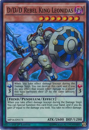 D D D Rebel King Leonidas MP16 EN173 Super Rare 1st Edition D D D Rebel King Leonidas MP16 EN173 Super Rare 1st Edition