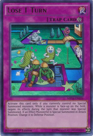 Lose 1 Turn MP16 EN034 Ultra Rare 1st Edition Yu Gi Oh 2016 Mega Tins 1st Edition Singles Lose 1 Turn MP16 EN034 Ultra Rare 1st Edition Yu Gi Oh 2016 Mega Tins 1st Edition Singles