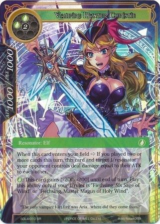 Vampire Hunter Christie SDL4 10 Super Rare Force of Will Lapis Cluster Starter Decks Singles Vampire Hunter Christie SDL4 10 Super Rare Force of Will Lapis Cluster Starter Decks Singles