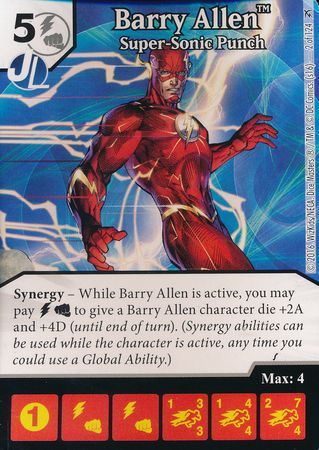 2x #002 Barry Allen Super-Sonic Punch Dice Masters Green Arrow 