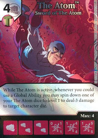 4 x THE ATOM SWORD OF THE ATOM 37 Green Arrow and The Flash Dice Masters 