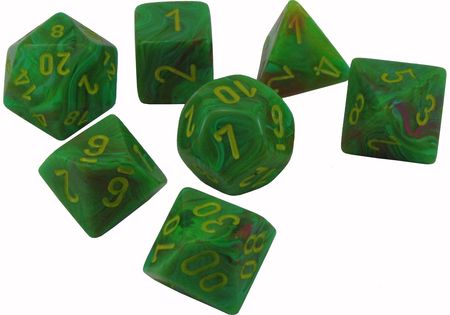 Chessex Vortex Slime w Yellow Set of 7 Polyhedral Dice CHX27515 Dice Life Counters Tokens Chessex Vortex Slime w Yellow Set of 7 Polyhedral Dice CHX27515 Dice Life Counters Tokens