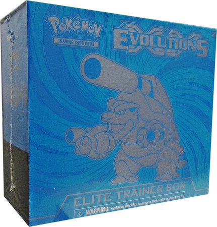 Pokemon XY Evolutions blastoise 65 Card Sleeves Elite Trainer Box 