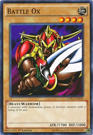 Battle Ox LDK2 ENK09 Common 1st Edition Legendary Decks II Kaiba Battle Ox LDK2 ENK09 Common 1st Edition Legendary Decks II Kaiba