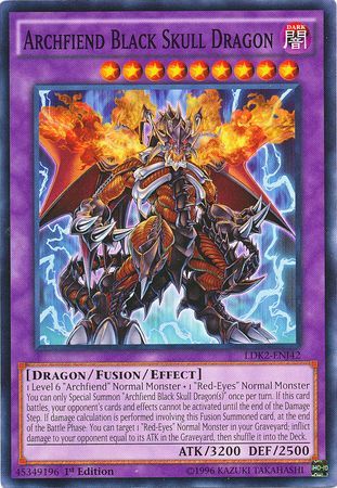 Archfiend Black Skull Dragon LDK2 ENJ42 Common 1st Edition Legendary Decks II Joey Archfiend Black Skull Dragon LDK2 ENJ42 Common 1st Edition Legendary Decks II Joey