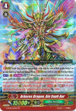 Arboros Dragon Ain Soph Aur G BT08 022EN Double Rare RR Arboros Dragon Ain Soph Aur G BT08 022EN Double Rare RR