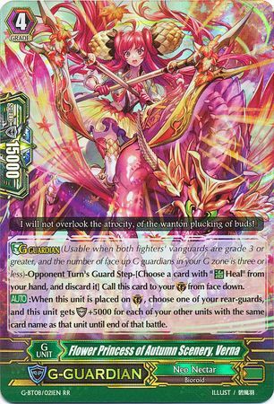 Flower Princess of Autumn Scenery Verna G BT08 021EN Double Rare RR Flower Princess of Autumn Scenery Verna G BT08 021EN Double Rare RR