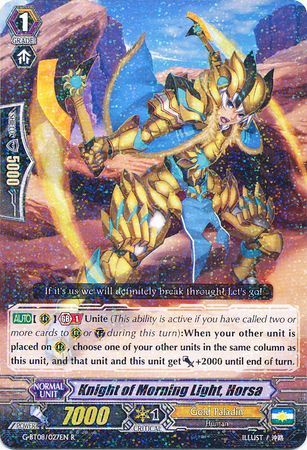 Knight of Morning Light Horsa G BT08 027EN Rare R Knight of Morning Light Horsa G BT08 027EN Rare R