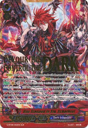 One Steeped in Sin Scharhrot G BT08 002EN Super Generation Rare SGR One Steeped in Sin Scharhrot G BT08 002EN Super Generation Rare SGR
