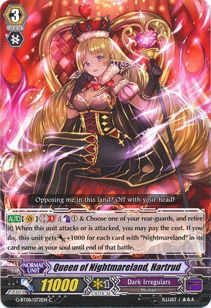 Queen of Nightmareland Hartrud G BT08 072EN Common C G Booster Set 8 Absolute Judgment Singles Queen of Nightmareland Hartrud G BT08 072EN Common C G Booster Set 8 Absolute Judgment Singles
