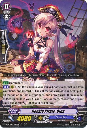 Rookie Pirate Gina G BT08 093EN Common C Rookie Pirate Gina G BT08 093EN Common C