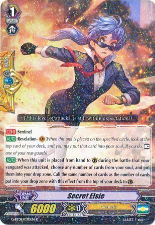 Secret Elsie G BT08 030EN Rare R G Booster Set 8 Absolute Judgment Singles Secret Elsie G BT08 030EN Rare R G Booster Set 8 Absolute Judgment Singles