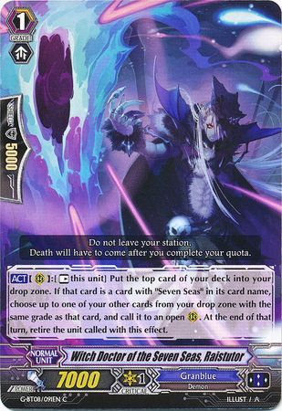 Witch Doctor of the Seven Seas Raistutor G BT08 091EN Common C Witch Doctor of the Seven Seas Raistutor G BT08 091EN Common C