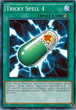 Tricky Spell 4 YGLD ENC33 Common Unlimited Yugi s Gadget Deck YGLD ENC Tricky Spell 4 YGLD ENC33 Common Unlimited Yugi s Gadget Deck YGLD ENC
