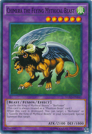 Chimera the Flying Mythical Beast YGLD ENB41 Common Unlimited Yugi s Battle City Deck YGLD ENB Chimera the Flying Mythical Beast YGLD ENB41 Common Unlimited Yugi s Battle City Deck YGLD ENB