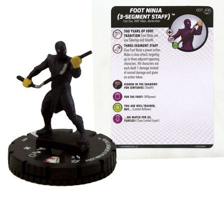 #007 Common w// Card 3-Segment Staff Heroclix TMNT Series 2 Foot Ninja